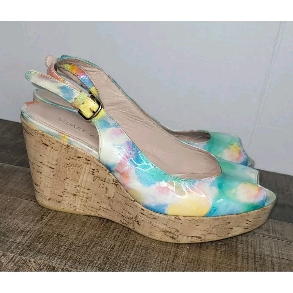 Stuart Weitzman Jean Lake Patent wedge TW3191 Size 9M - Picture 1 of 11